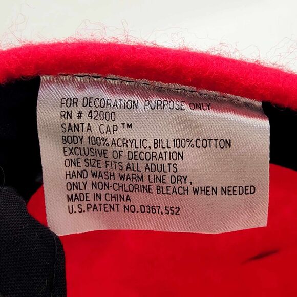 Vintage Santa Claus Cap Happy Holidays Embroidered Snapback Hat Long Pointed Elf - Picture 7 of 7